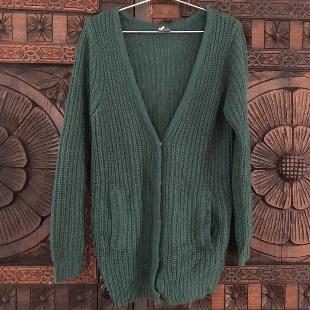 emerald green cardigan